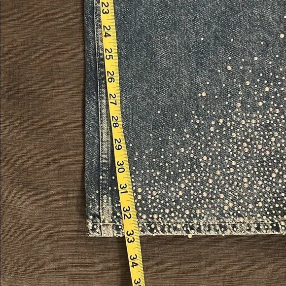 We The Free Tinsley Baggy Rhinestone Jeans 27 - Picture 7 of 8